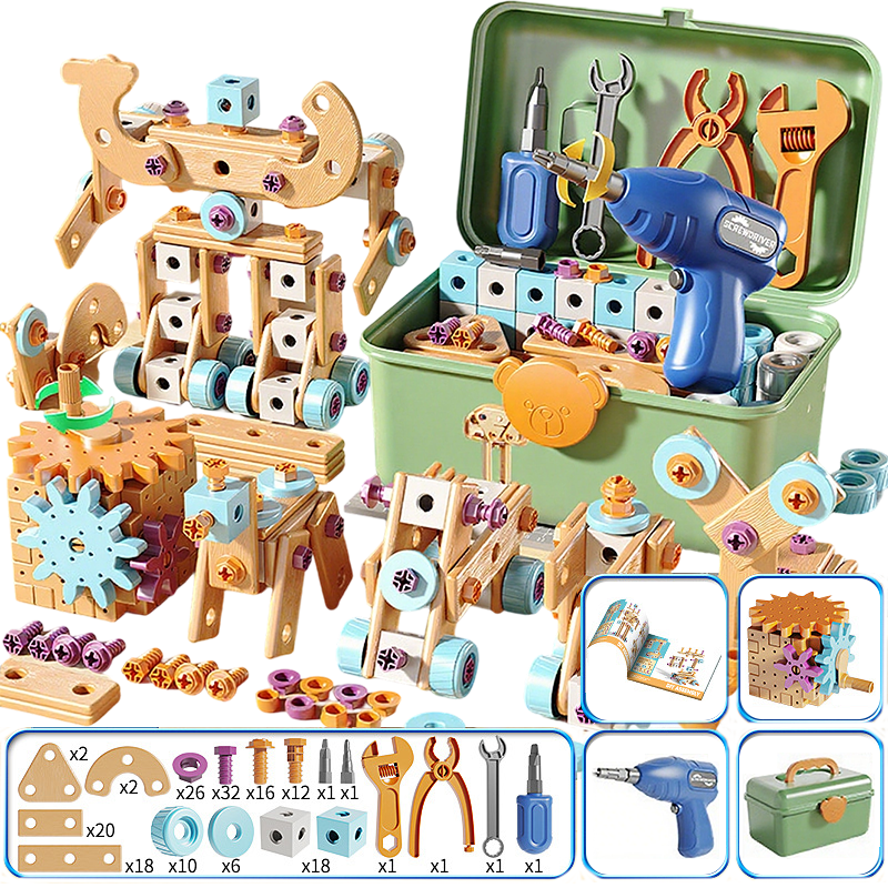 🥳2026 HOT SALE🥳💞50K+ SOLD! 🔧🧒 70% OFF! Children's Educational DIY Tool Kit – STEM building set with electric drill, 124+ pcs & storage box. Encourages creativity, logic & fine motor skills – perfect for little builders! 🛠️✨