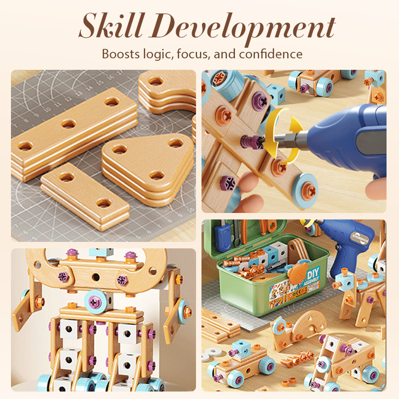 🥳2026 HOT SALE🥳💞50K+ SOLD! 🔧🧒 70% OFF! Children's Educational DIY Tool Kit – STEM building set with electric drill, 124+ pcs & storage box. Encourages creativity, logic & fine motor skills – perfect for little builders! 🛠️✨