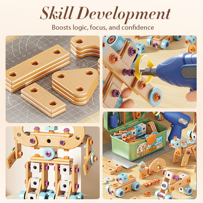 🥳2026 HOT SALE🥳💞50K+ SOLD! 🔧🧒 70% OFF! Children's Educational DIY Tool Kit – STEM building set with electric drill, 124+ pcs & storage box. Encourages creativity, logic & fine motor skills – perfect for little builders! 🛠️✨