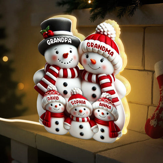 🎄⛄ Personalized Snowman Light Box – Custom Christmas Decor for Family, Grandma & Grandpa! 🎁✨  ❄️ Add a special touch to your holiday décor! ✨ Customize with your name — please leave the name in the order notes when placing your order!