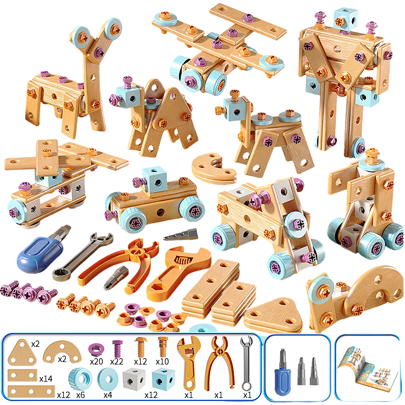 🥳2026 HOT SALE🥳💞50K+ SOLD! 🔧🧒 70% OFF! Children's Educational DIY Tool Kit – STEM building set with electric drill, 124+ pcs & storage box. Encourages creativity, logic & fine motor skills – perfect for little builders! 🛠️✨