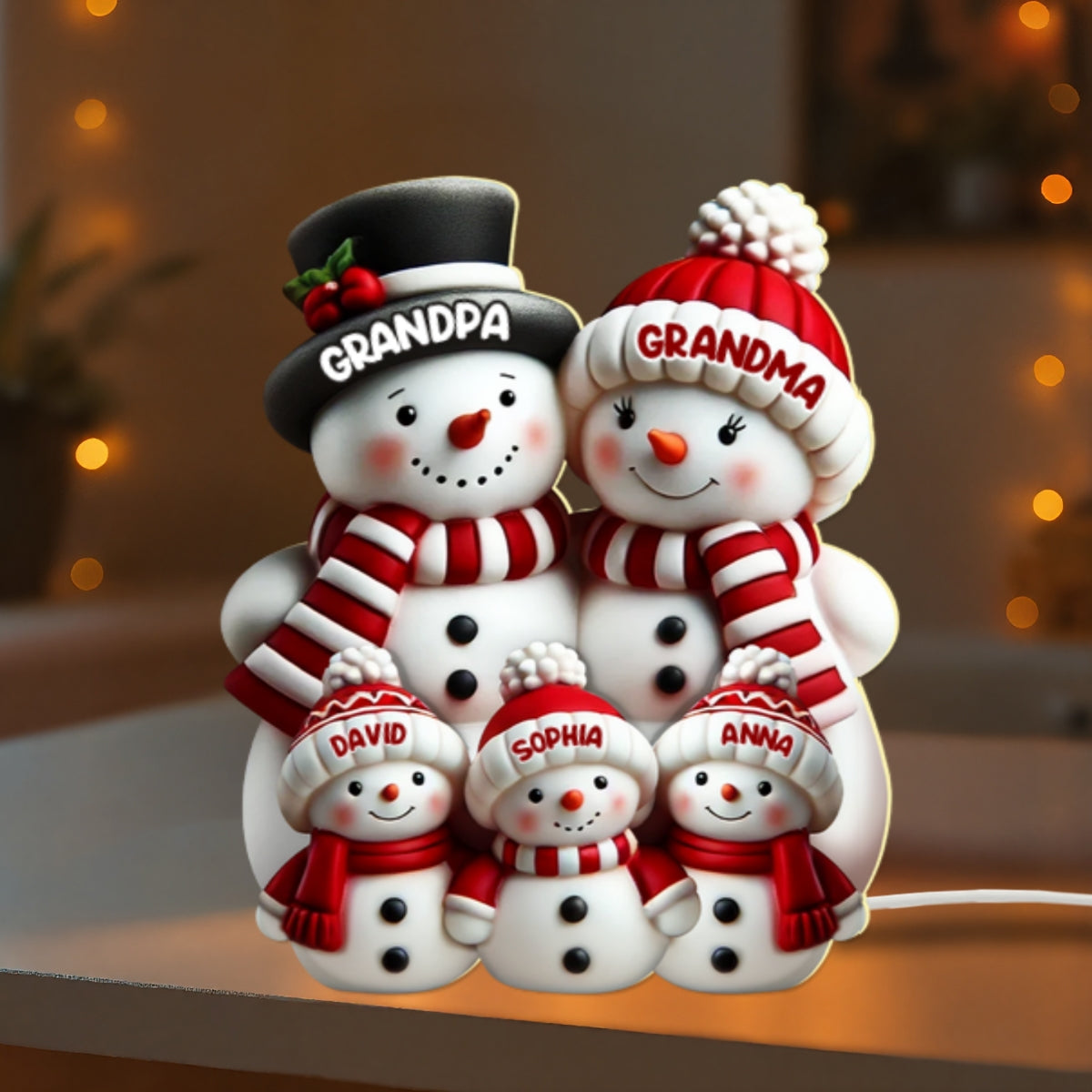 🎄⛄ Personalized Snowman Light Box – Custom Christmas Decor for Family, Grandma & Grandpa! 🎁✨  ❄️ Add a special touch to your holiday décor! ✨ Customize with your name — please leave the name in the order notes when placing your order!
