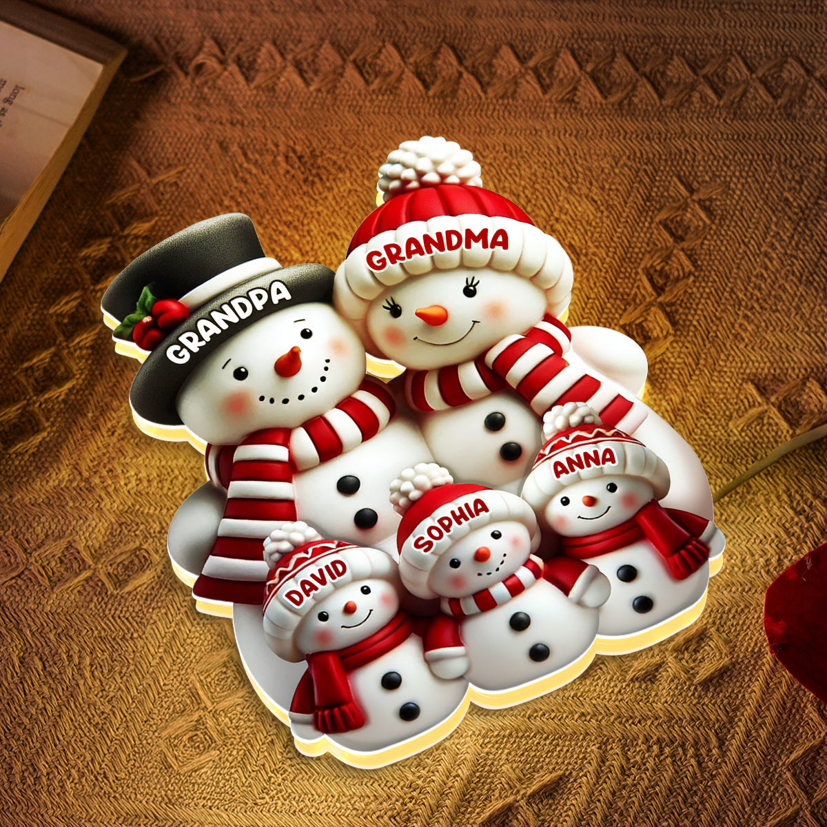 🎄⛄ Personalized Snowman Light Box – Custom Christmas Decor for Family, Grandma & Grandpa! 🎁✨  ❄️ Add a special touch to your holiday décor! ✨ Customize with your name — please leave the name in the order notes when placing your order!