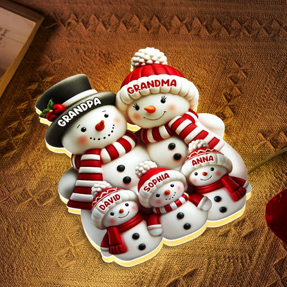 🎄⛄ Personalized Snowman Light Box – Custom Christmas Decor for Family, Grandma & Grandpa! 🎁✨  ❄️ Add a special touch to your holiday décor! ✨ Customize with your name — please leave the name in the order notes when placing your order!
