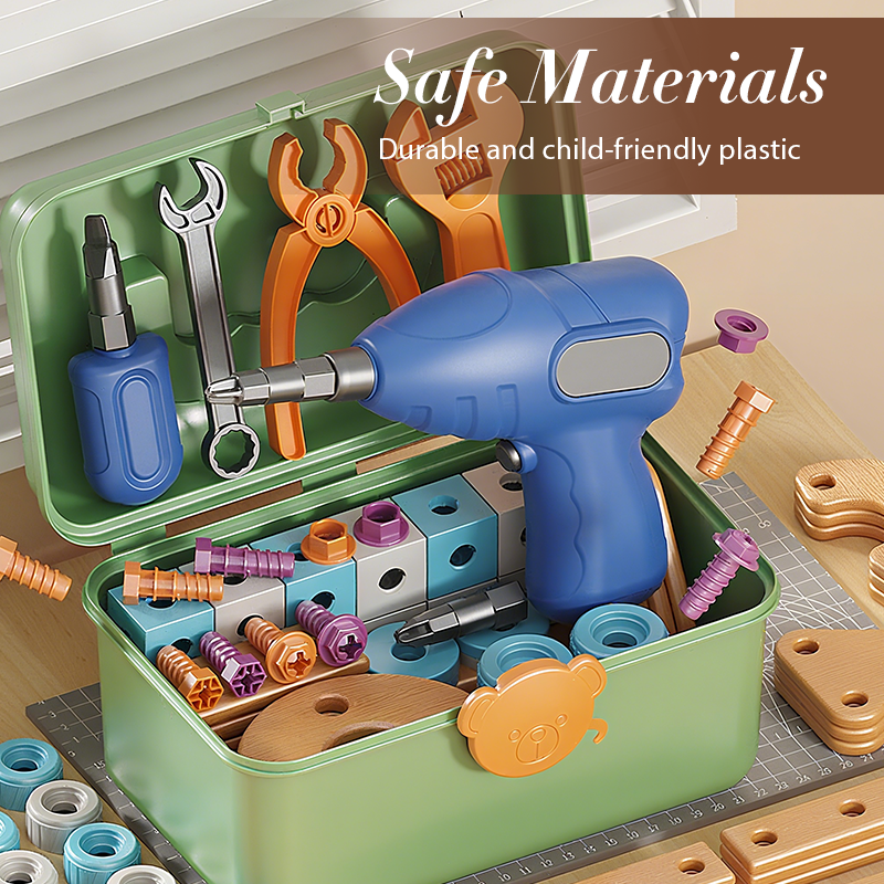 🥳2026 HOT SALE🥳💞50K+ SOLD! 🔧🧒 70% OFF! Children's Educational DIY Tool Kit – STEM building set with electric drill, 124+ pcs & storage box. Encourages creativity, logic & fine motor skills – perfect for little builders! 🛠️✨