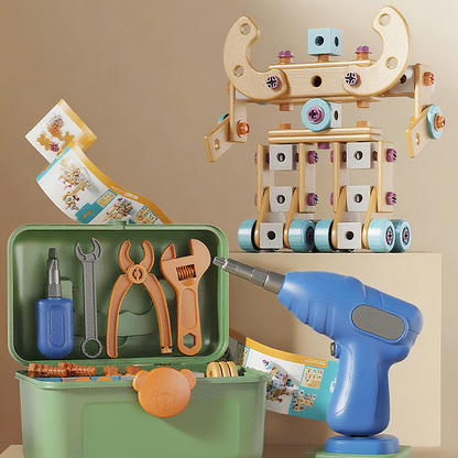 🥳2026 HOT SALE🥳💞50K+ SOLD! 🔧🧒 70% OFF! Children's Educational DIY Tool Kit – STEM building set with electric drill, 124+ pcs & storage box. Encourages creativity, logic & fine motor skills – perfect for little builders! 🛠️✨