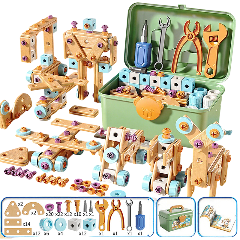 🥳2026 HOT SALE🥳💞50K+ SOLD! 🔧🧒 70% OFF! Children's Educational DIY Tool Kit – STEM building set with electric drill, 124+ pcs & storage box. Encourages creativity, logic & fine motor skills – perfect for little builders! 🛠️✨