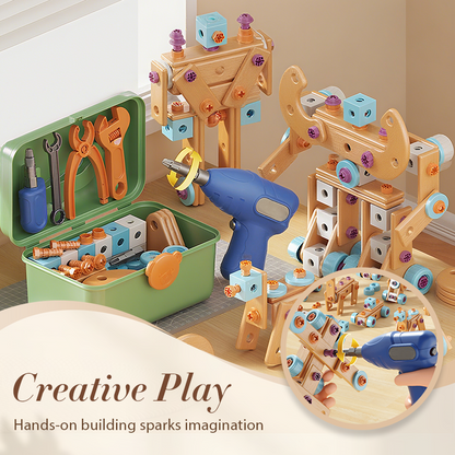 🥳2026 HOT SALE🥳💞50K+ SOLD! 🔧🧒 70% OFF! Children's Educational DIY Tool Kit – STEM building set with electric drill, 124+ pcs & storage box. Encourages creativity, logic & fine motor skills – perfect for little builders! 🛠️✨
