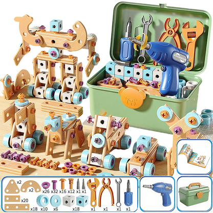 🥳2026 HOT SALE🥳💞50K+ SOLD! 🔧🧒 70% OFF! Children's Educational DIY Tool Kit – STEM building set with electric drill, 124+ pcs & storage box. Encourages creativity, logic & fine motor skills – perfect for little builders! 🛠️✨