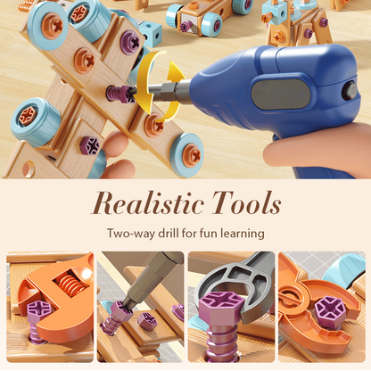 🥳2026 HOT SALE🥳💞50K+ SOLD! 🔧🧒 70% OFF! Children's Educational DIY Tool Kit – STEM building set with electric drill, 124+ pcs & storage box. Encourages creativity, logic & fine motor skills – perfect for little builders! 🛠️✨