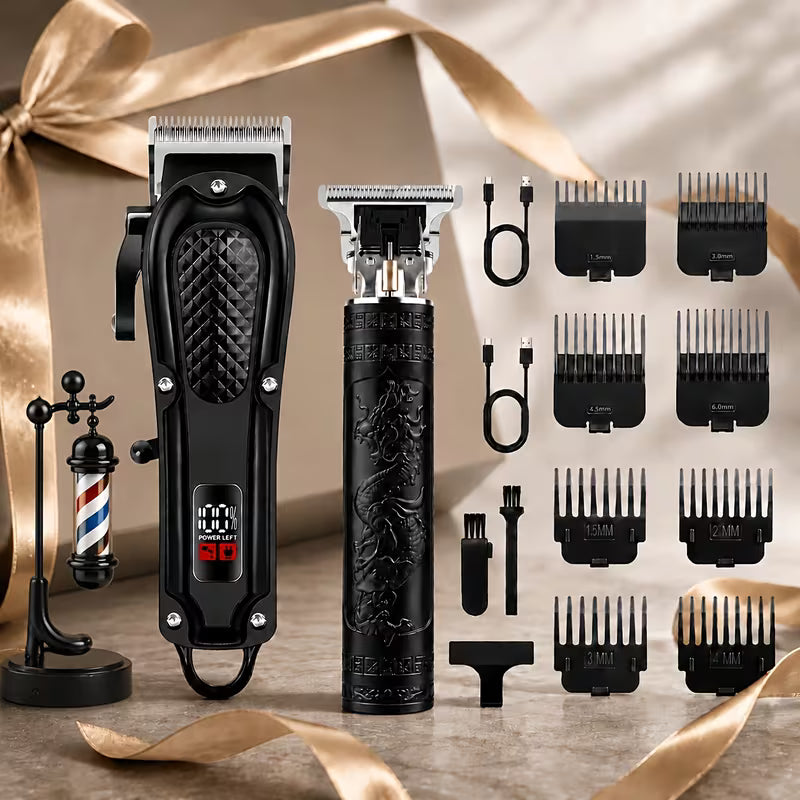 Rechargeable electric beauty set featuring an LCD battery display.