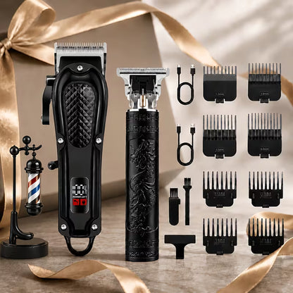 Rechargeable electric beauty set featuring an LCD battery display.