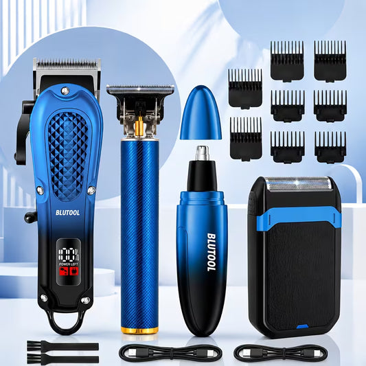 Rechargeable electric beauty set featuring an LCD battery display.
