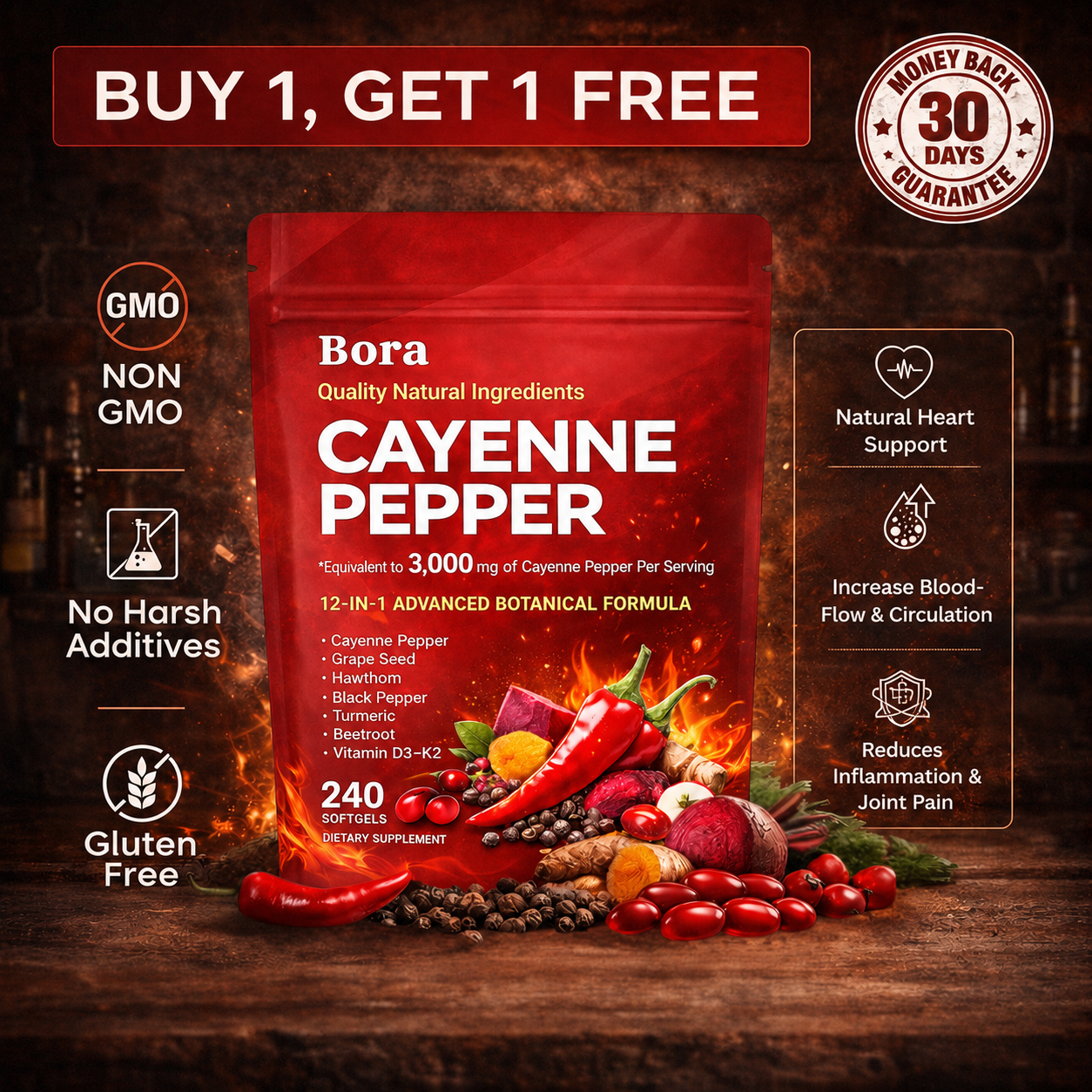 🔥 Cayenne Pepper Extract Softgels – Natural Energy & Metabolism Support