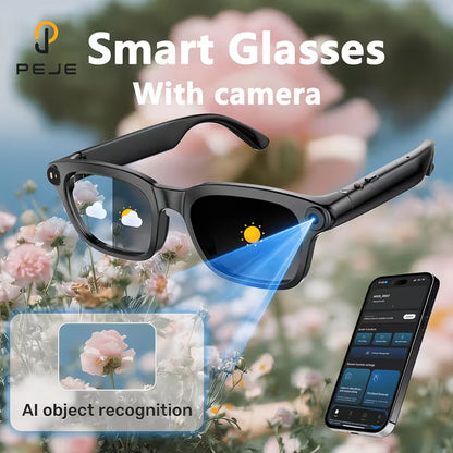 AI Smart Glasses – 8MP Camera, Real-Time Translation & Voice Assistant