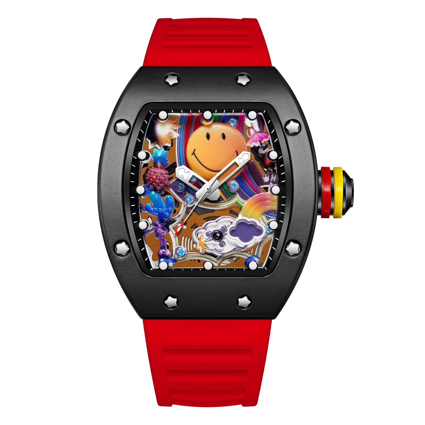 Tonneau Sports Watch – Quartz Movement with Silicone Strap