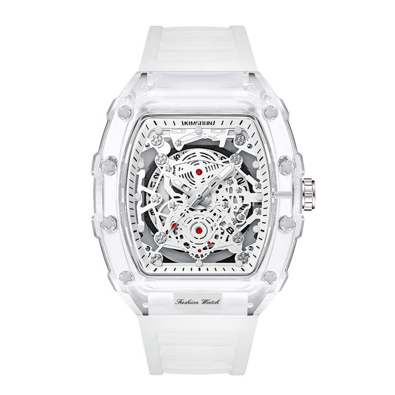KIMSDUN Barrel-Shaped Transparent Quartz Watch Description