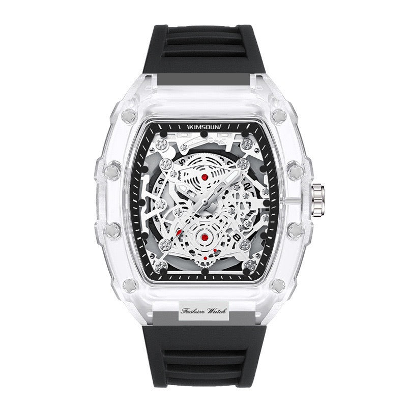 KIMSDUN Barrel-Shaped Transparent Quartz Watch Description