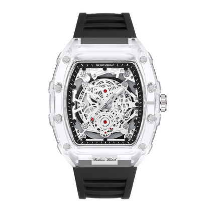 KIMSDUN Barrel-Shaped Transparent Quartz Watch Description