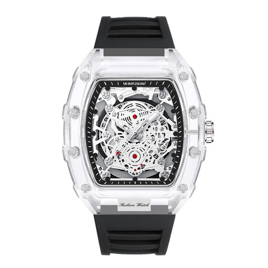 KIMSDUN Barrel-Shaped Transparent Quartz Watch Description