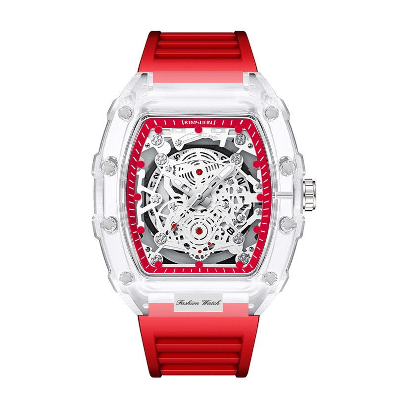 KIMSDUN Barrel-Shaped Transparent Quartz Watch Description