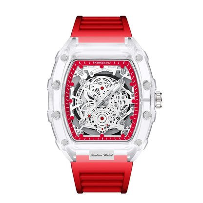 KIMSDUN Barrel-Shaped Transparent Quartz Watch Description