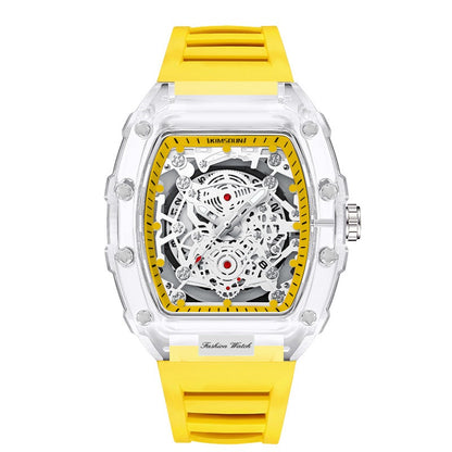 KIMSDUN Barrel-Shaped Transparent Quartz Watch Description