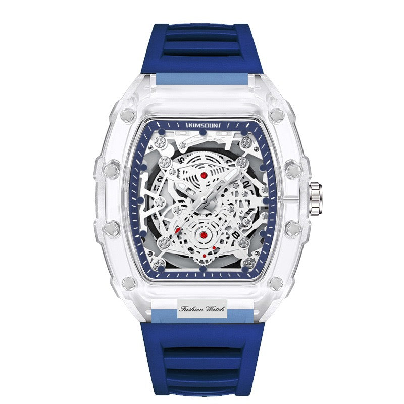 KIMSDUN Barrel-Shaped Transparent Quartz Watch Description