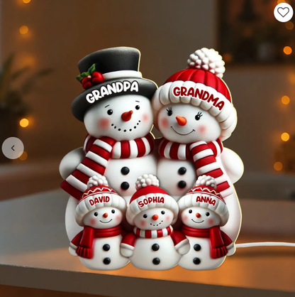 🎄⛄ Personalized Snowman Light Box – Custom Christmas Decor for Family, Grandma & Grandpa! 🎁✨  ❄️ Add a special touch to your holiday décor! ✨ Customize with your name — please leave the name in the order notes when placing your order!