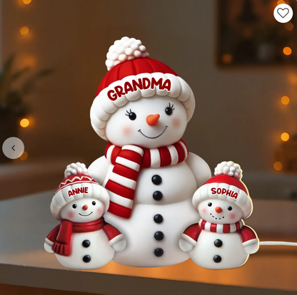 🎄⛄ Personalized Snowman Light Box – Custom Christmas Decor for Family, Grandma & Grandpa! 🎁✨  ❄️ Add a special touch to your holiday décor! ✨ Customize with your name — please leave the name in the order notes when placing your order!
