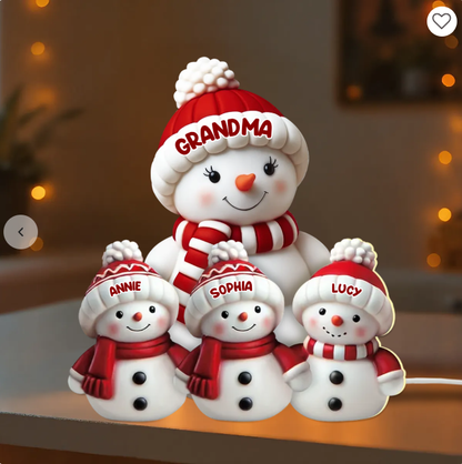 🎄⛄ Personalized Snowman Light Box – Custom Christmas Decor for Family, Grandma & Grandpa! 🎁✨  ❄️ Add a special touch to your holiday décor! ✨ Customize with your name — please leave the name in the order notes when placing your order!