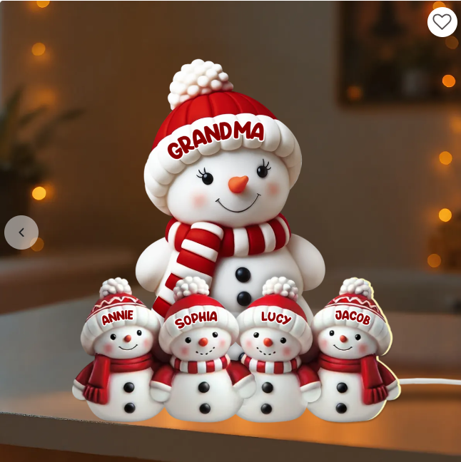 🎄⛄ Personalized Snowman Light Box – Custom Christmas Decor for Family, Grandma & Grandpa! 🎁✨  ❄️ Add a special touch to your holiday décor! ✨ Customize with your name — please leave the name in the order notes when placing your order!