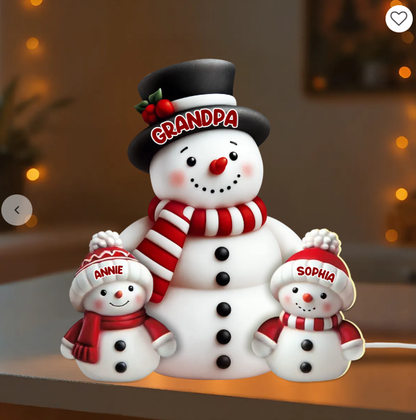 🎄⛄ Personalized Snowman Light Box – Custom Christmas Decor for Family, Grandma & Grandpa! 🎁✨  ❄️ Add a special touch to your holiday décor! ✨ Customize with your name — please leave the name in the order notes when placing your order!