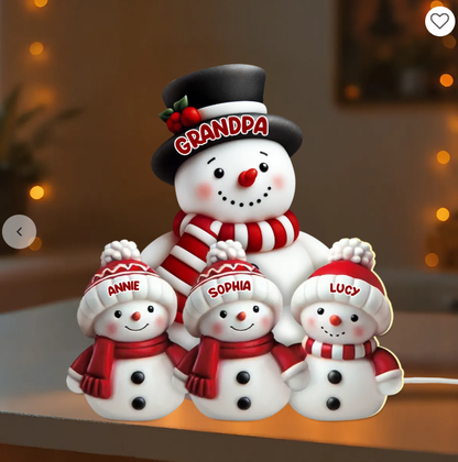 🎄⛄ Personalized Snowman Light Box – Custom Christmas Decor for Family, Grandma & Grandpa! 🎁✨  ❄️ Add a special touch to your holiday décor! ✨ Customize with your name — please leave the name in the order notes when placing your order!