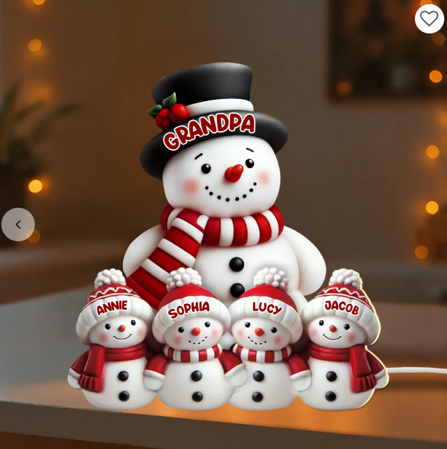 🎄⛄ Personalized Snowman Light Box – Custom Christmas Decor for Family, Grandma & Grandpa! 🎁✨  ❄️ Add a special touch to your holiday décor! ✨ Customize with your name — please leave the name in the order notes when placing your order!