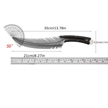 Stylish feather-shaped meat cleaver