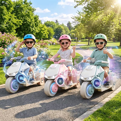 Toy Motorcycle – 6V Battery-Powered, Featuring LED Lights, Interstellar Music, and Realistic Engine Sounds – Ride-On Toy for Kids