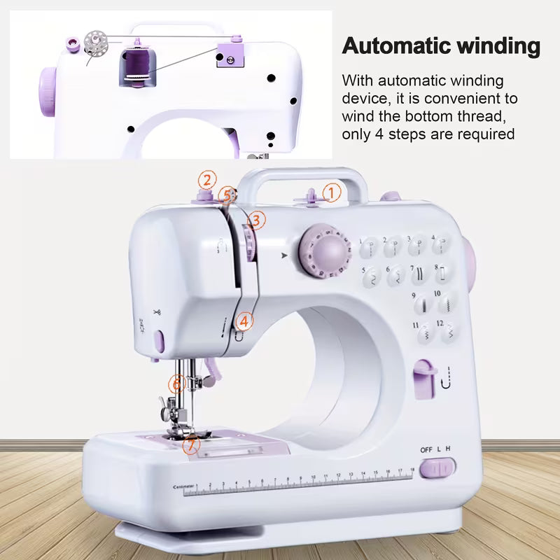 2-Stitch Multifunctional Mini Sewing Machine for Beginners