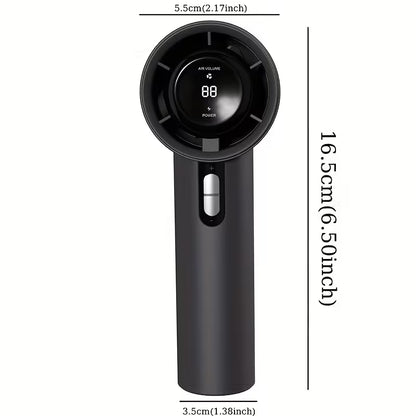 Portable handheld fan, ultra-high speed for rapid cooling.