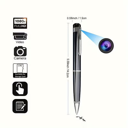 Voice Recorder Pen Camera – Wearable 1080P Nanny Cam – Portable HD Camera