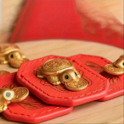 Handcrafted Golden Sea Turtle Feng Shui Amulet – A Chinese Copper Alloy Wealth Charm