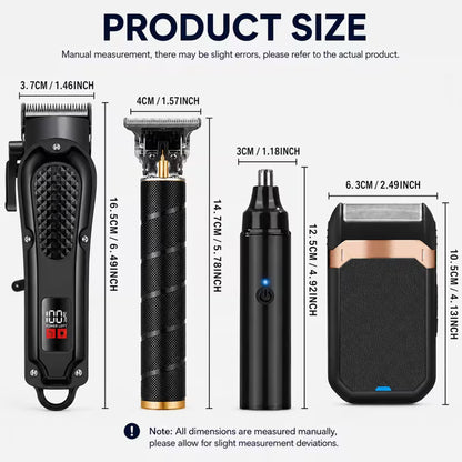 Rechargeable electric beauty set featuring an LCD battery display.