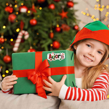 ersonalized Name Christmas Theme Cartoon Stickers, Holiday Labels for Gift Box/Package, Envelope Seals, Christmas Gift for Kids/Family/Friends