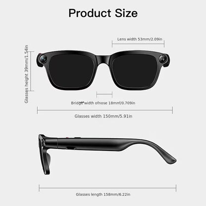 AI Smart Glasses – 8MP Camera, Real-Time Translation & Voice Assistant