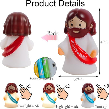 3 Pack Christmas Tap-Dimmable Jesus Night Light Lamp