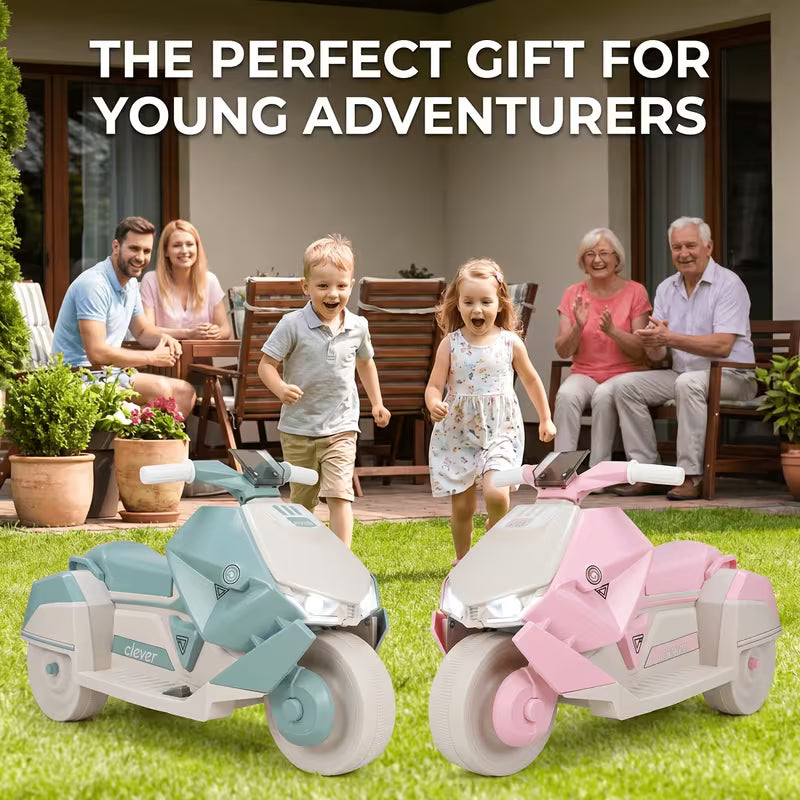 Toy Motorcycle – 6V Battery-Powered, Featuring LED Lights, Interstellar Music, and Realistic Engine Sounds – Ride-On Toy for Kids