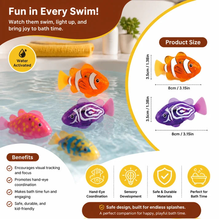 LED Swimming Fish Pool Toy Set – Automatic Water Activated Light-Up Fish