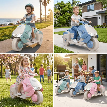 Toy Motorcycle – 6V Battery-Powered, Featuring LED Lights, Interstellar Music, and Realistic Engine Sounds – Ride-On Toy for Kids