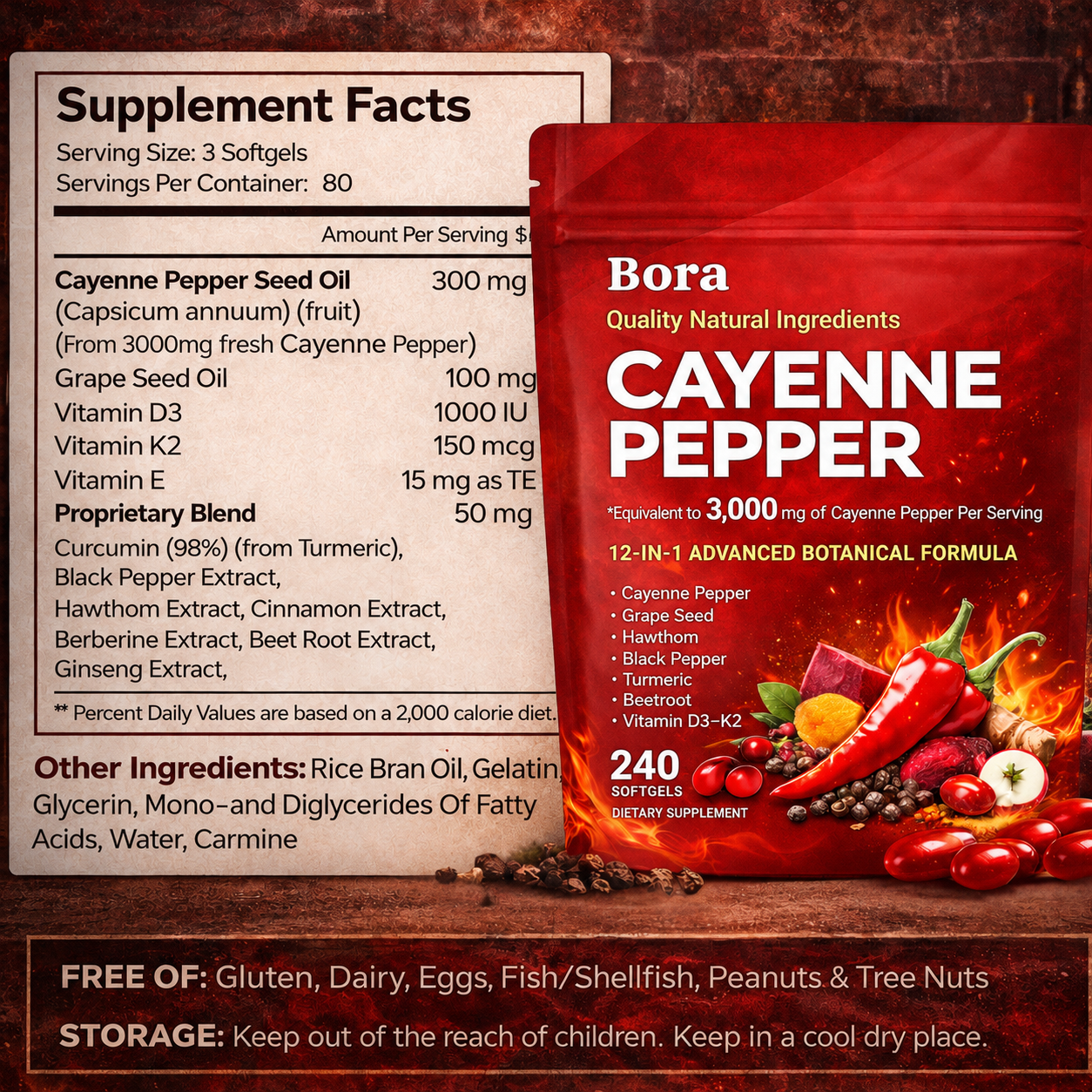 🔥 Cayenne Pepper Extract Softgels – Natural Energy & Metabolism Support