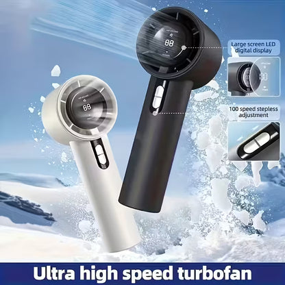 Portable handheld fan, ultra-high speed for rapid cooling.